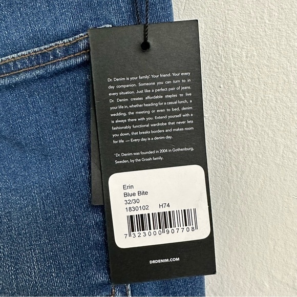 (NWT) Dr Denim high Rise Erin skinny jeans in  blue - Picture 13 of 16